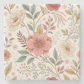 花柄 ストーンコースター (正面)