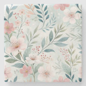 花柄 ストーンコースター (正面)