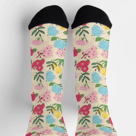 花柄 ソックス (上部)