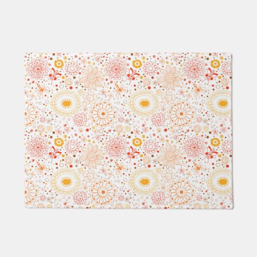 花柄 ドアマット (正面)