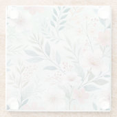 花柄 ドローイング パステル ガラスコースター (裏面)