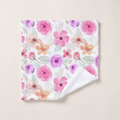 花柄 バスタオルセット (ウォッシュタオル)