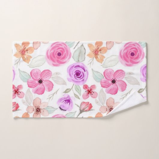 花柄 バスタオルセット (ハンドタオル)