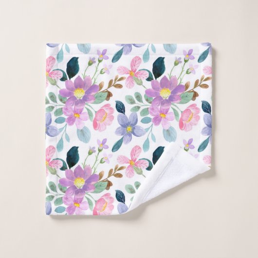 花柄 バスタオルセット (ウォッシュタオル)