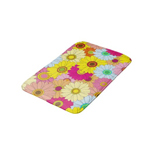 花柄 バスマット (アングル)