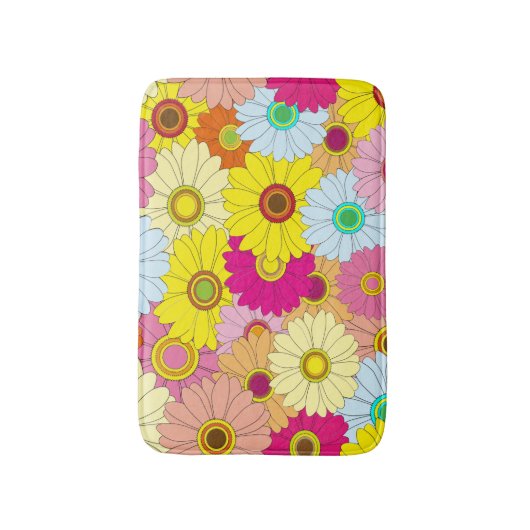 花柄 バスマット (正面縦)