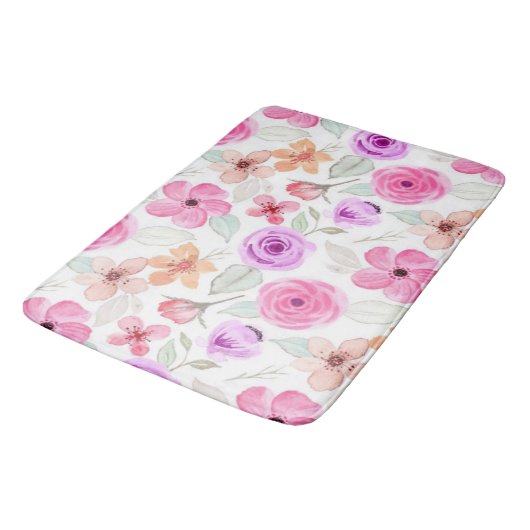 花柄 バスマット (アングル)