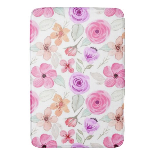 花柄 バスマット (正面縦)