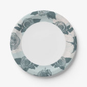 花柄(バラ) ペーパープレート (正面)