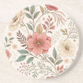 花柄 パステルカラーのママハウス コースター (正面)