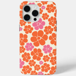 花柄 – ピンク、オレンジ、クリーム iPhone 15 PRO MAXケース