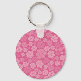花柄 – ピンク キーホルダー