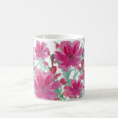花柄 ピンク コーヒーマグカップ (中央)