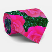 花柄 ピンク ローズ 青 緑 グリッター ギフト ネクタイ (ロール)