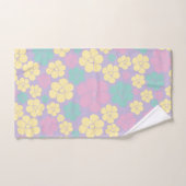 花柄 – ピンク、黄、紫、緑 バスタオルセット (ハンドタオル)