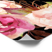 花柄 ブラック ホワイト ゴールド ブライダルシャワー フォトプロップ ポスター (角)