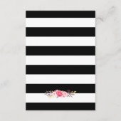 花柄 ブラック ホワイト ストライプ | ウェディング ウィッシング ウェル エンクロージャーカード (裏面)