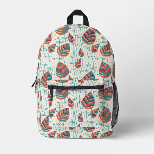 花柄 プリントバックパック (正面)