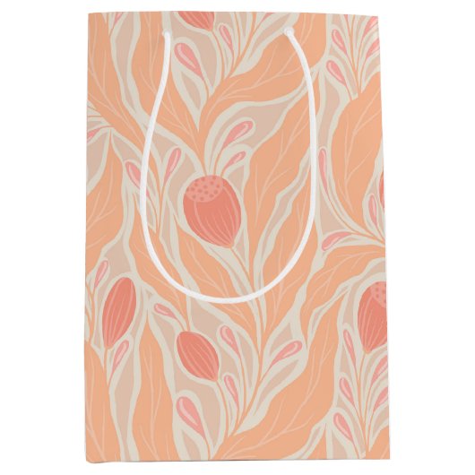 花柄 ミディアムペーパーバッグ (正面)