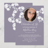 花柄 モチーフ ライフ セレブレーション フォト 招待状 (正面/裏面)