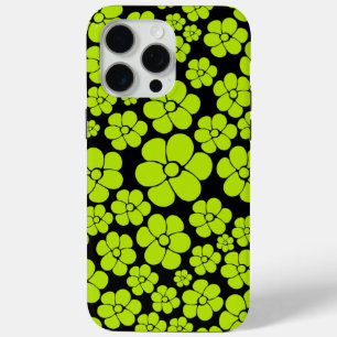 花柄 – ライムグリーン iPhone 15 PRO MAXケース