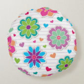 花柄 ラウンドクッション (裏面)