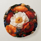 花柄 ラウンドクッション (裏面)