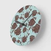 花柄 ラウンド壁時計 (傾斜)