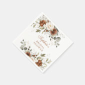 花柄 ラスト クリーム グリーンナリー ゴールド ブライダルシャワー スタンダードカクテルナプキン (角)