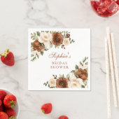 花柄 ラスト ピーチ グリーンナリー ゴールド ブライダルシャワー スタンダードカクテルナプキン (インサイチュ)