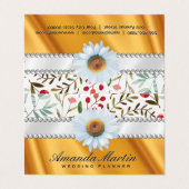 花柄 |ラックス金ゴールドシルクドレープ 名刺 (外部フラット)