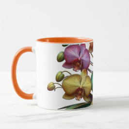 花柄, ラン, 和風, 美しい, コーヒーカップ マグ