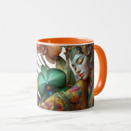 花柄, ラン, 和風, 美しい, コーヒーカップ マグ