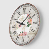 花柄 ラージ壁時計 (傾斜)