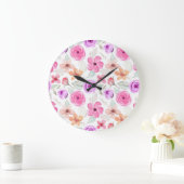 花柄 ラージ壁時計 (ホーム)