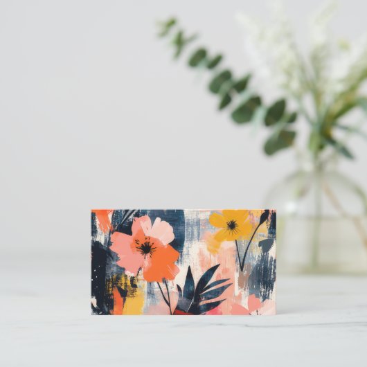 花柄 予約カード (スタンド正面)