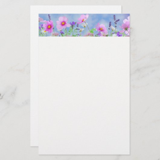 花柄 便箋 (正面/裏面)