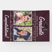 花柄 卒業おめでとう グラデュエート2 フォト 横断幕 (横)