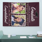 花柄 卒業おめでとう グラデュエート2 フォト 横断幕 (トレードショー)