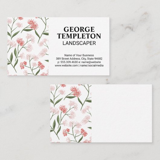 花柄 名刺 (正面/裏面)