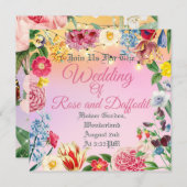 花柄 招待状 (正面/裏面)