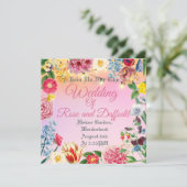 花柄 招待状 (スタンド正面)