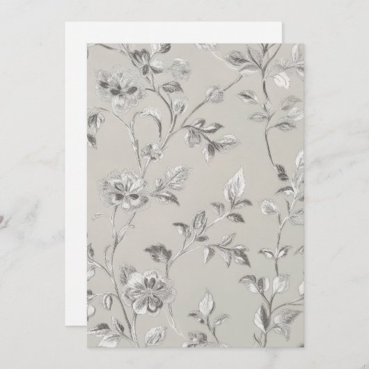 花柄 招待状 (正面/裏面)