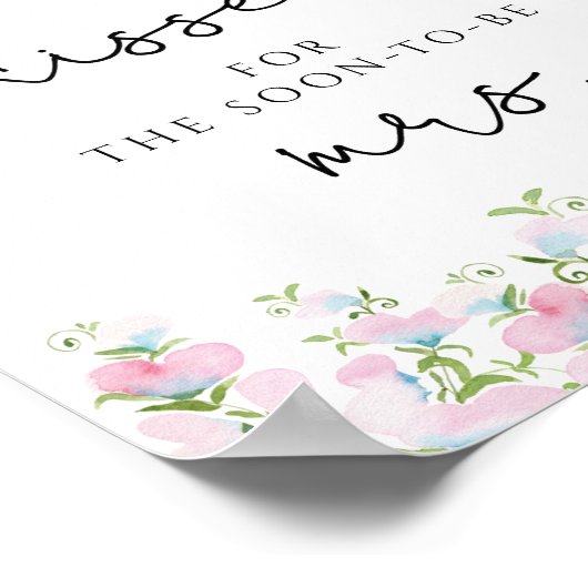 花柄 推測キスの数 ブライダルシャワー ゲーム ポ ポスター (角)