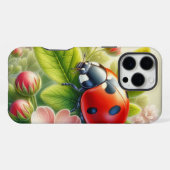花柄/春のテントウムシの作品 iPhoneケース (裏面横)
