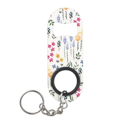 花柄 春の花 キーホルダー栓抜き (正面)