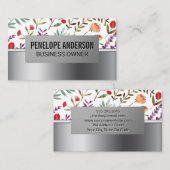 花柄 |春開花 |メタリック 名刺 (正面/裏面)