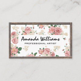 花柄 | 木材縁ど 名刺