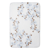 花柄 桜 青 白 バスマット (正面縦)