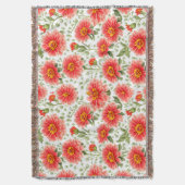 花柄《植物》百日草花 スローブランケット (正面縦)